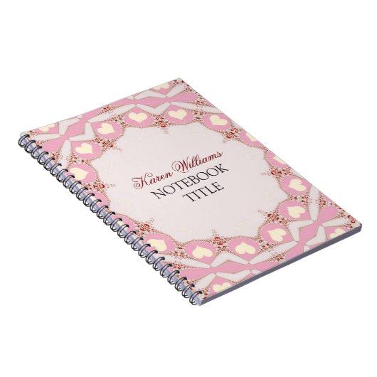 Creme Liebe Hört Pink Pastel Lace Notebook Notizblock (Rechte Seite)