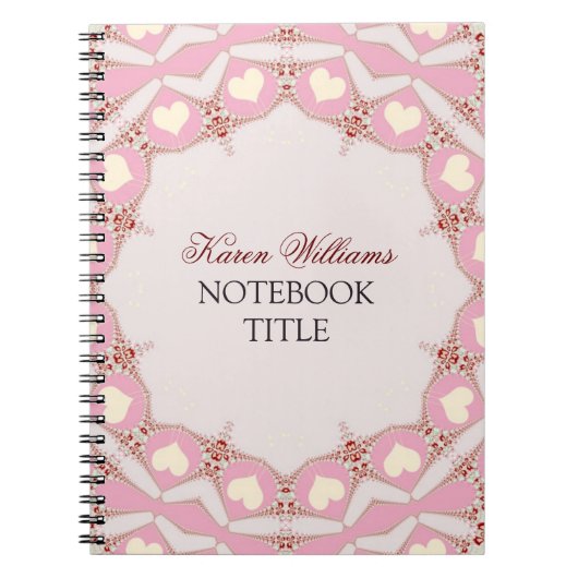 Creme Liebe Hört Pink Pastel Lace Notebook Notizblock (Vorderseite)