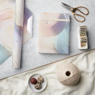 Creme Lila Aqua Rosa Wirbel Geschenkpapier
