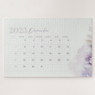 Creme Lila ästhetische Aquarell 2025 Puzzle