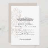 Creme Lilie | Hochzeit Einladung (Vorne/Hinten)