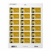 Creme Lily Blume Address Label Adressaufkleber (Vorne)