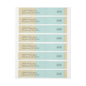 Creme Linen Blue Palm Wedding Wrap rund um Label (Bogen)