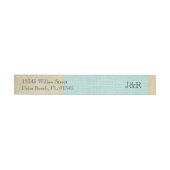 Creme Linen Blue Palm Wedding Wrap rund um Label (Person)