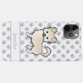 Creme Long Coat Chihuahua Cartoon Dog & Name Case-Mate iPhone Hülle (Rückseite (Horizontal))