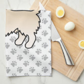 Creme Long Coat Chihuahua Cartoon Dog & Paws Geschirrtuch (Viertel Falte)