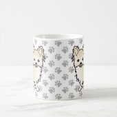 Creme Long Coat Chihuahua Cartoon Dog & Paws Kaffeetasse (Mittel)