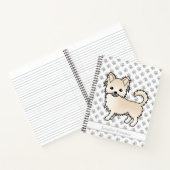 Creme Long Coat Chihuahua Dog & Custom Text Notizblock (Innenseite)
