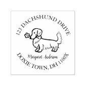 Creme Long Dackel Cartoon Rücksendeadresse Permastempel (Design)