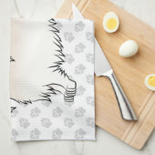 Creme Long Hair Dackel Niedlich Cartoon Dog & Paws Geschirrtuch (Viertel Falte)