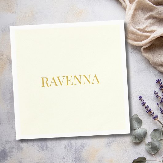 Creme Luxus Serifen Name Geschenk für Sie Serviette