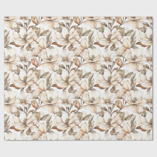 Creme Magnolia in Blüte Geschenkpapier (Flach)