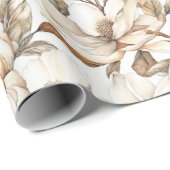 Creme Magnolia in Blüte Geschenkpapier (Rolleneckpunkt)