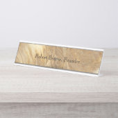 Creme Marble Schreibtischnamensplakette (Vorderseite )