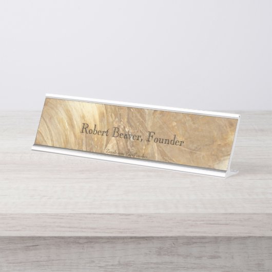 Creme Marble Schreibtischnamensplakette (Vorderseite )