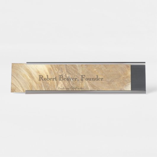 Creme Marble Schreibtischnamensplakette (Vorderseite )