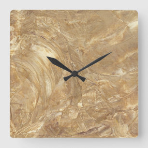 Creme-Marmor-Imitat-Finish-Quadratische Wanduhr