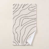 Creme Minimal Abstrakte Linien Badhandtuch Set (Handtuch)