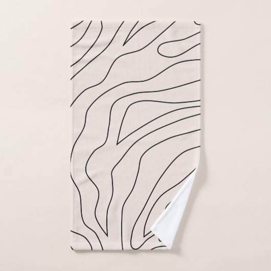 Creme Minimal Abstrakte Linien Badhandtuch Set (Handtuch)