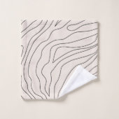 Creme Minimal Abstrakte Linien Badhandtuch Set (Waschlappen)