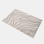 Creme Minimal Abstrakte Linien Fußmatte (Schrägansicht)