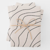Creme Minimal Abstrakte Linien Geschenkpapier Set (Beispiel)