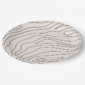 Creme Minimal Abstrakte Linien Pappteller (Schrägansicht)