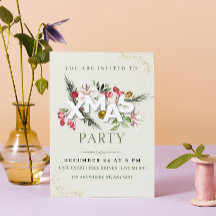 Creme Minimalistisch Weihnachten Party Einladung