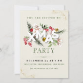 Creme Minimalistisch Weihnachten Party Einladung (Vorderseite)