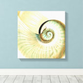 Creme Mint Beach Muschel Leinwanddruck (Insitu (Holzboden))