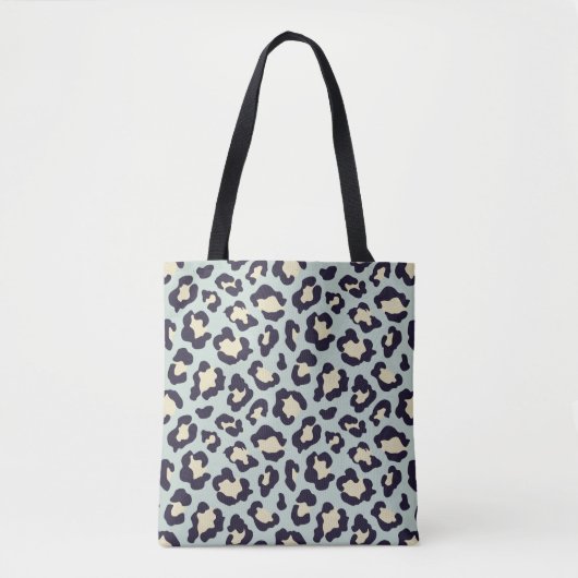 Creme, Minzgrün und schwarzer Leopardendruck Tasche (Vorderseite)