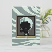 Creme, Minzgrün und schwarzer Zebradruck Feiertagskarte (Stehend Vorderseite)
