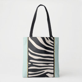 Creme, Minzgrün und schwarzer Zebradruck Tasche