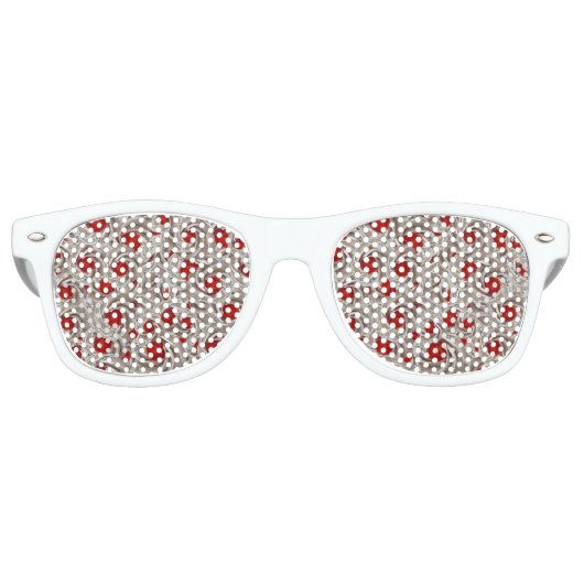 Creme mit Cherries Motif Random Muster Partybrille (Vorderseite)