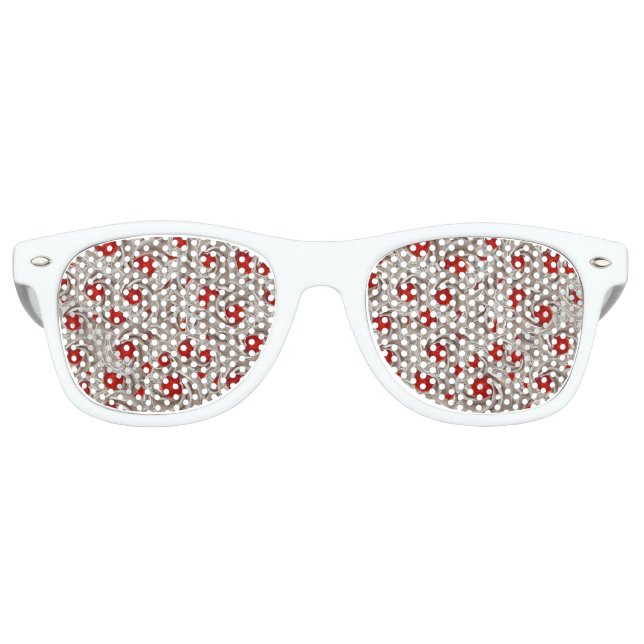 Creme mit Cherries Motif Random Muster Partybrille (Vorderseite)