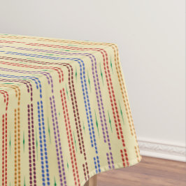 Creme mit gestrichelten Streifen in vielen Farben Tischdecke