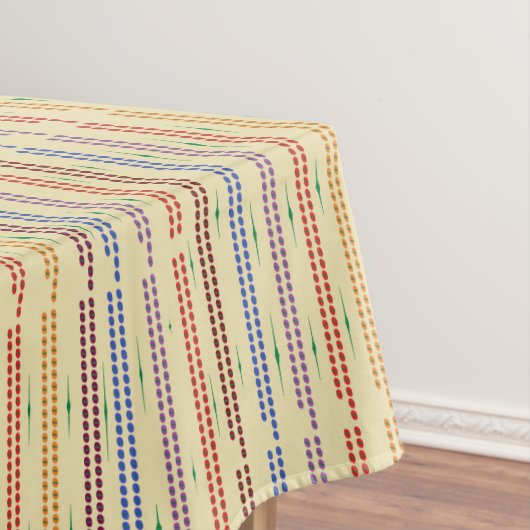 Creme mit gestrichelten Streifen in vielen Farben Tischdecke (Beispiel)