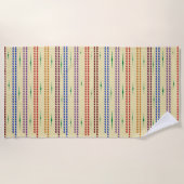 Creme mit mehrfarbigen Streifen Strandtuch (Vorderseite)