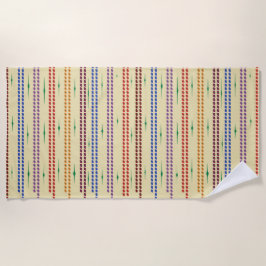 Creme mit mehrfarbigen Streifen Strandtuch