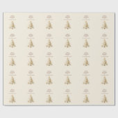 Creme mocha brauner Baumschnee Weihnachten Geschenkpapier (Flach)