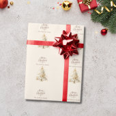 Creme mocha brauner Baumschnee Weihnachten Geschenkpapier