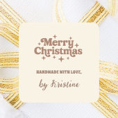 Creme mocha handgefertigt aus Weihnachtsgeschenk U Quadratischer Aufkleber