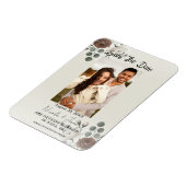 Creme Mocha Modern Floral Save the Date Magnet (Linke Seite)