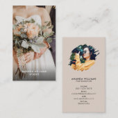 Creme Modern Foto | Fotografie Visitenkarte (Vorne/Hinten)