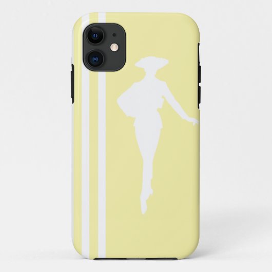 Creme Moderne Streifen mit Mode-Silhouette Case-Mate iPhone Hülle (Rückseite)