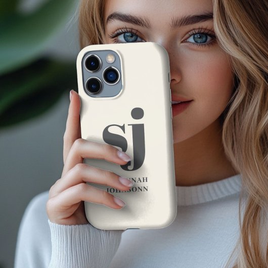 Creme-Monogramm-Initialen Case-Mate iPhone Hülle