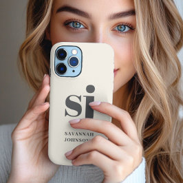 Creme-Monogramm-Initialen Case-Mate iPhone Hülle
