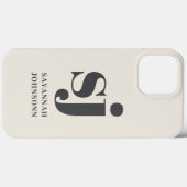 Creme-Monogramm-Initialen Case-Mate iPhone Hülle (Rückseite (Horizontal))
