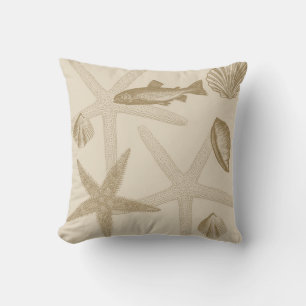 Creme Muscheln Ocean Shore Beach Kissen