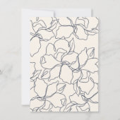 Creme & Navy Blue Brunch & Bubbly Brautparty Einladung (Rückseite)